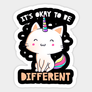 It's Okay To Be Different Cute Unicorn Gift Sticker